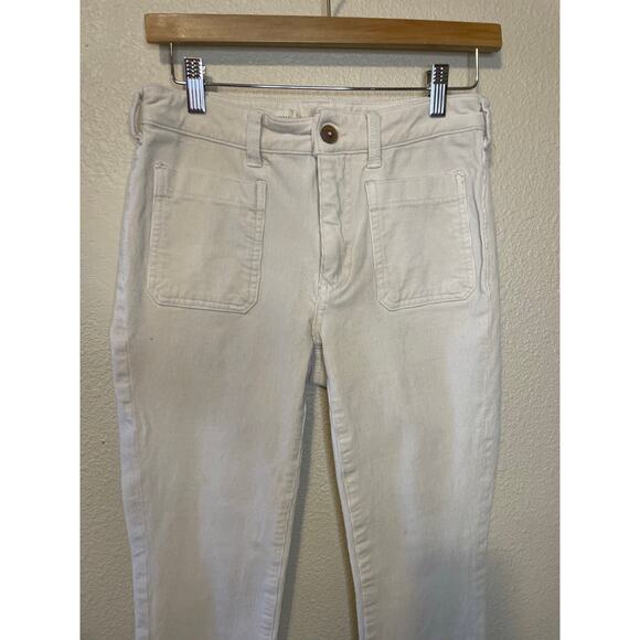 Pilcro by Anthropologie High-Rise Skinny Ivory Corduroy Pants Size 27 Minimalist - Picture 12 of 14